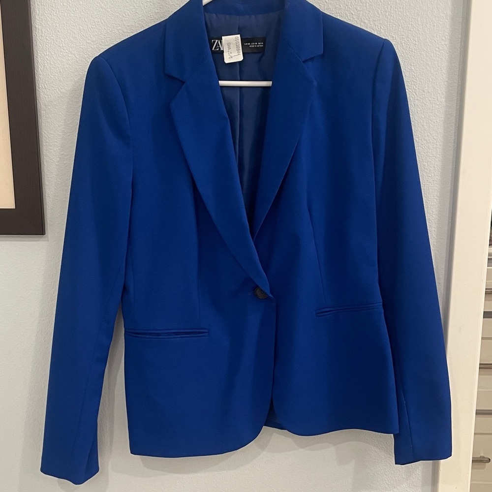 Zara Women's Vibrant Blue Suit Jacket